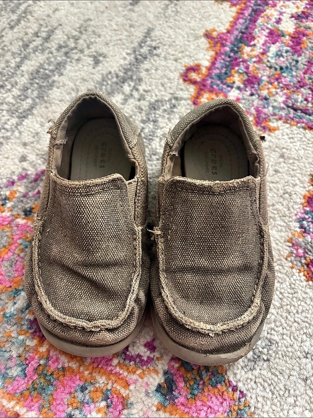 Crocs Dual Crocs Comfort Canvas Loafers Brown US 9